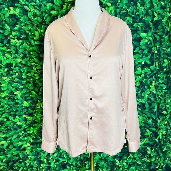 ASOS pink blush pajama satin style top size L - Picture 1 of 12